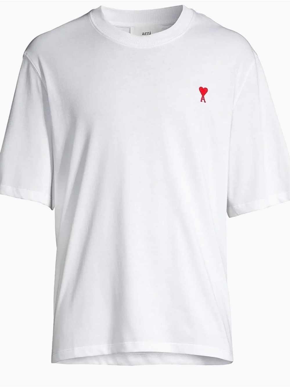 Ami White T-Shirt with Red Heart 'A' Logo